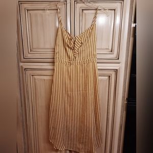 Olivaceous Gold White‎ Stripe Slip Dress! SMALL - SUPER CUTE!